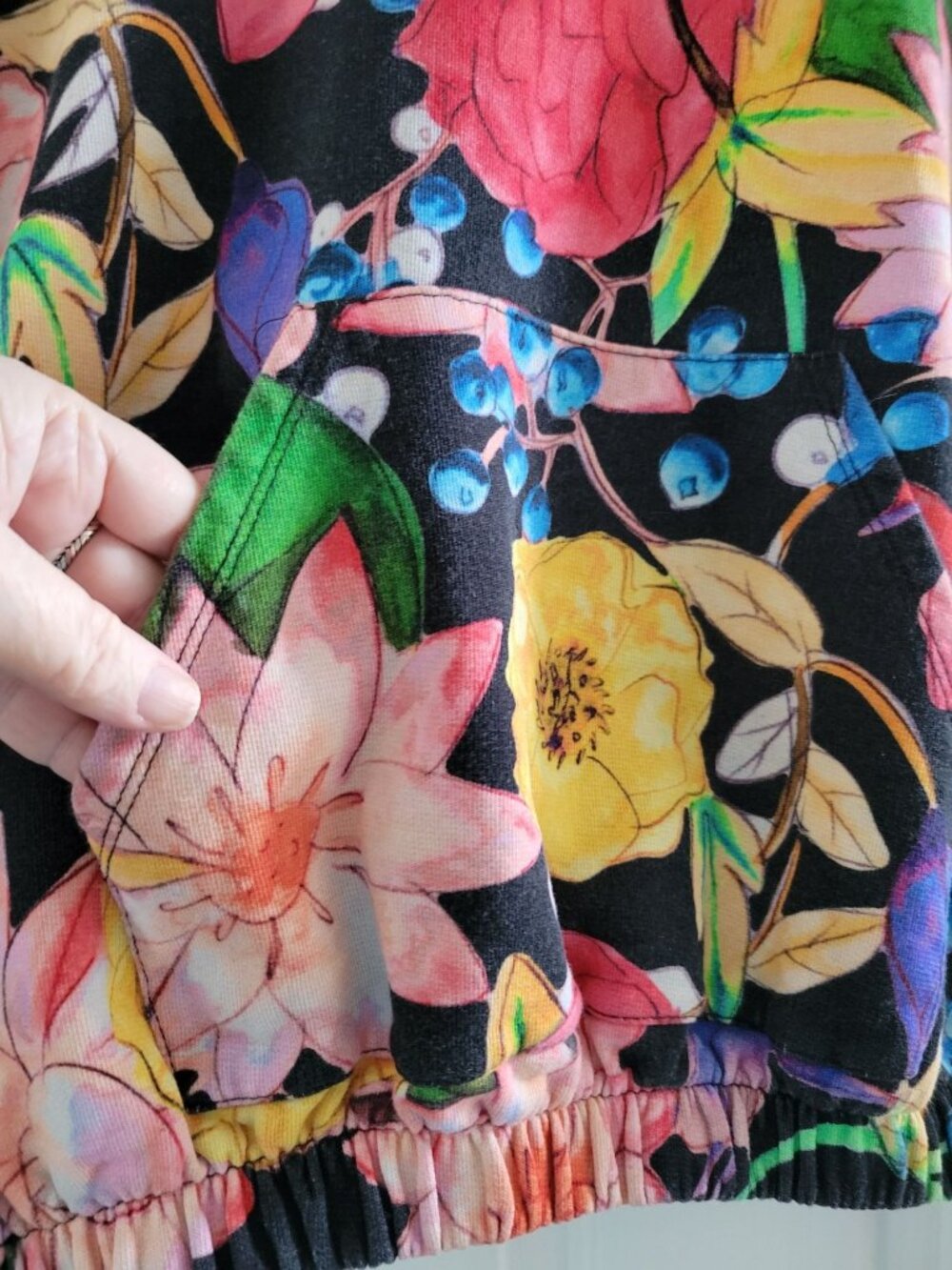 Desigual Girls Colorful floral Hoodie cropped size XL boho Artsy Maximalist AOP - Picture 5 of 9